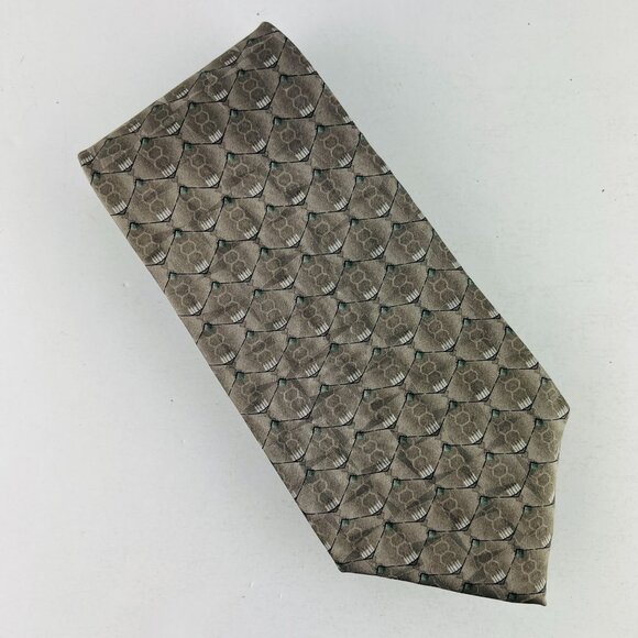 Stafford Taupe Scale Design Necktie Tie 100% Imported Silk - Picture 1 of 5